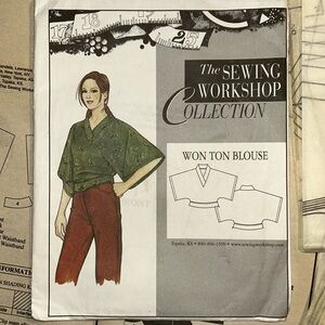 The Sewing Workshop Collection Won Ton Blouse uncut sewing pattern size 6-22